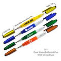 Dual Stylus Ballpoint Pen With Screwdriver Tips